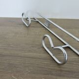 Large vintage wall-mounted coat rack in chrome metal