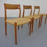 Model 77 Dining Chair in Teak and Papercord by Niels Otto Møller for J.L. Møllers, 1960s