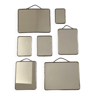 Ensemble de 7 miroirs de barbiers vintage 50's