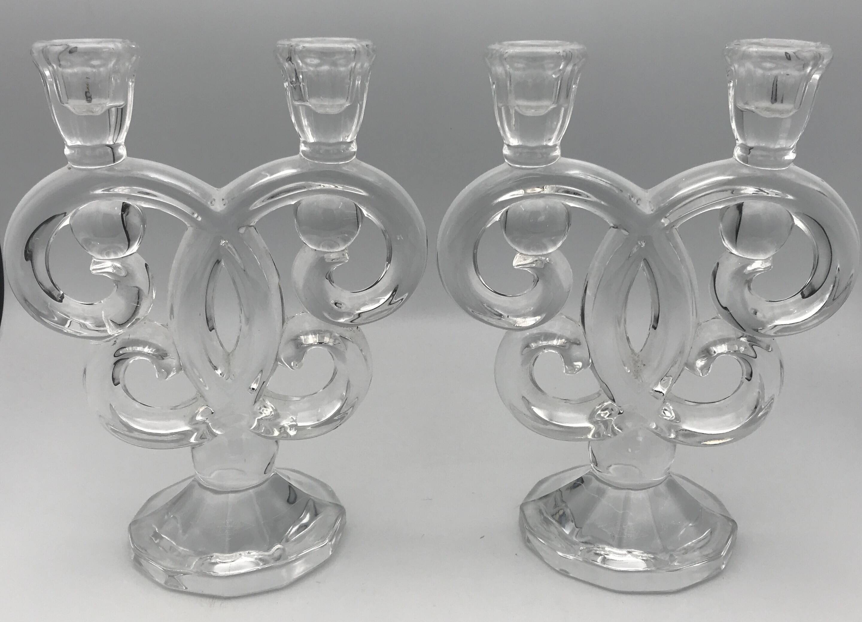 Pair of vannes crystal candelabra, 1960s decoration