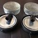 Paire de plafonniers ronds en verre glace vintage années 60-70