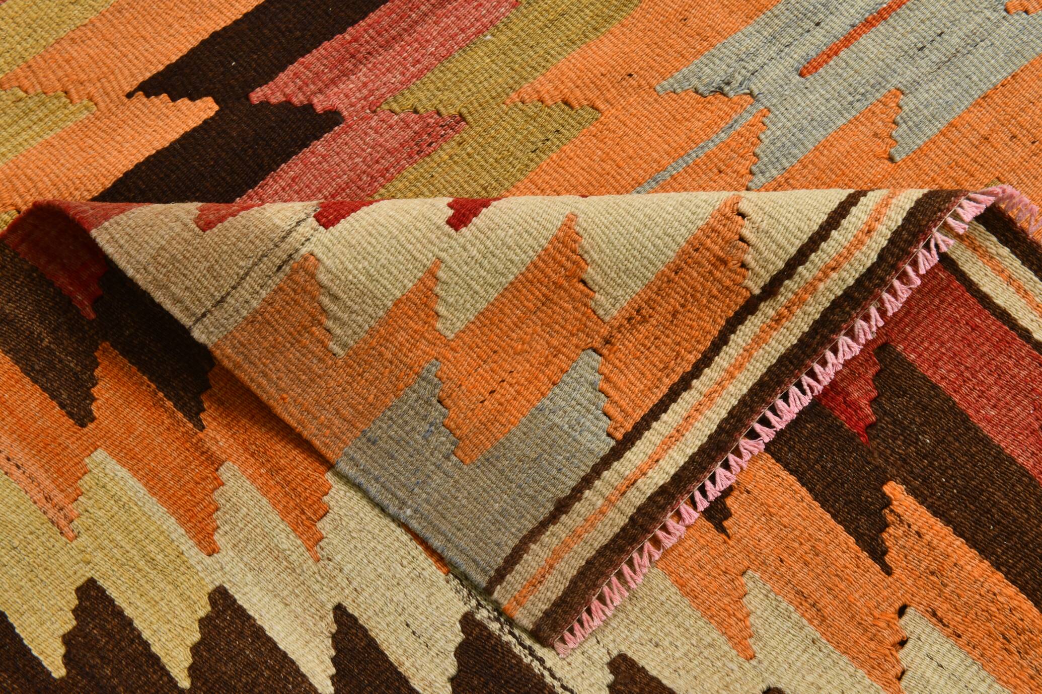 Kilim Turc Vintage en Laine Tissé Main, Tapis Tribal Ancien, 177x291 Cm