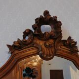 Rock mirror louis XV walnut to hang on the wall 110x85cm