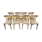 Set of 8 vintage bistro chairs 1950