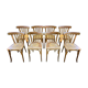Lot de 8 chaises de bistrot vintage 1950