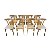 Set of 8 vintage bistro chairs 1950