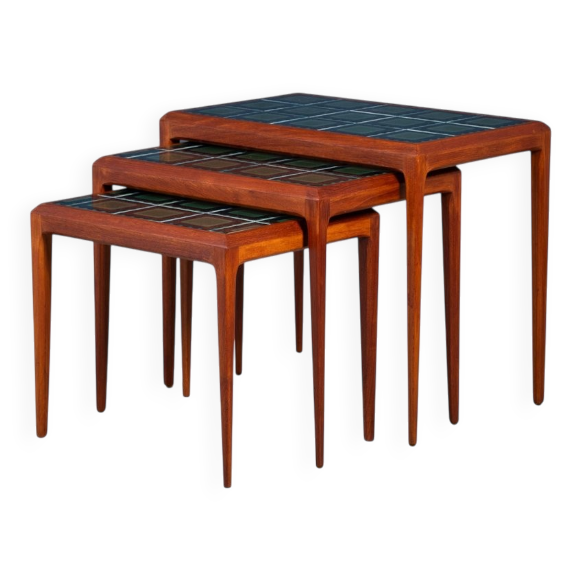 Nest of teak tables, 1960s, Set of 3