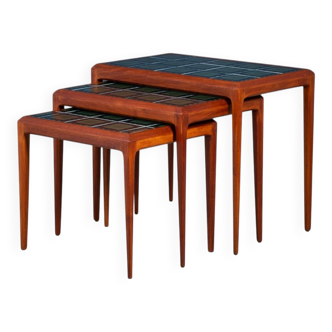 Nest of teak tables, 1960s, Set of 3