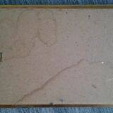 Vintage mirror in brass and wood 15x25cm