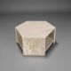 Table d'appoint hexagonale en travertin de Claude Berraldacci, France