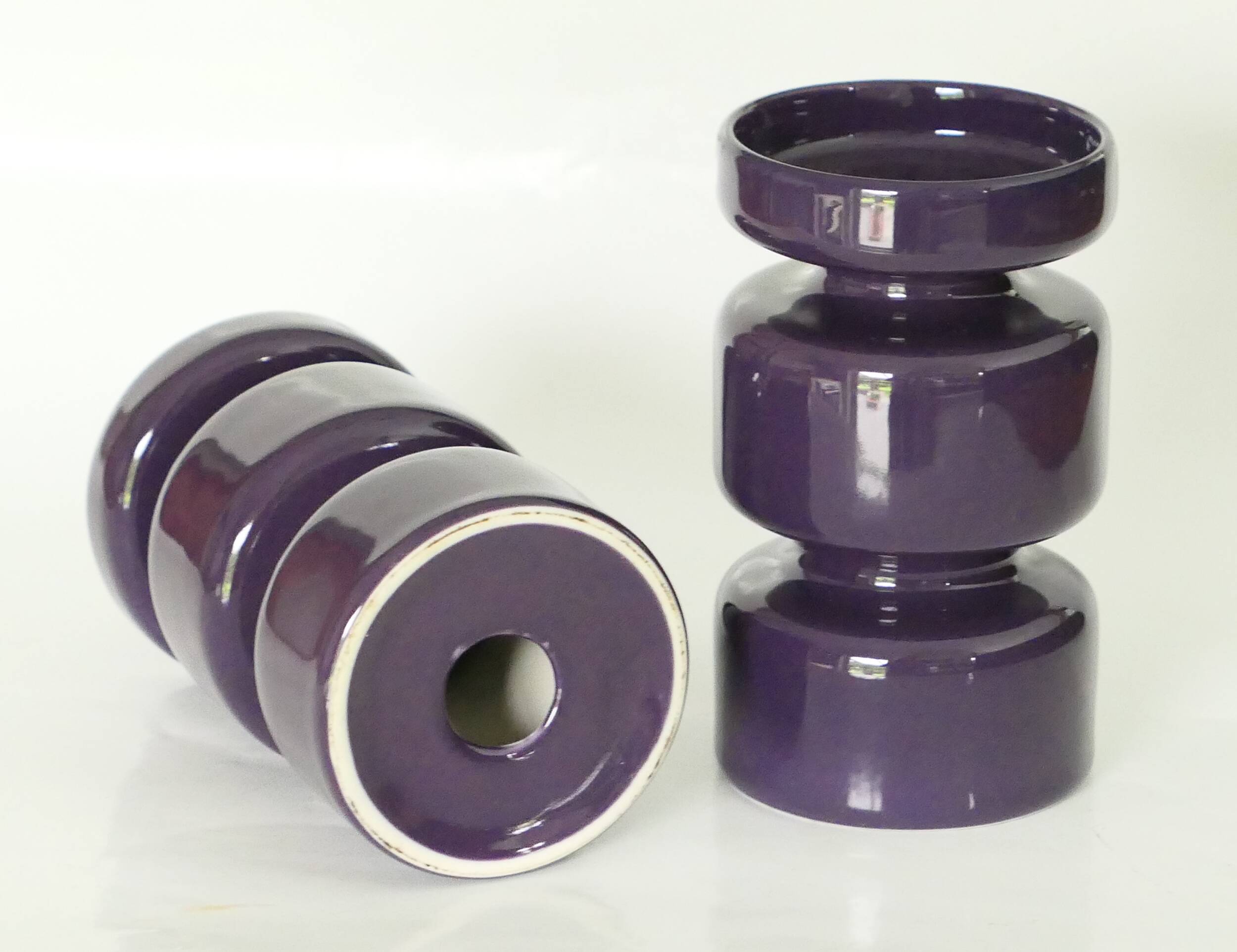 Pair of vintage parma ceramic candlesticks