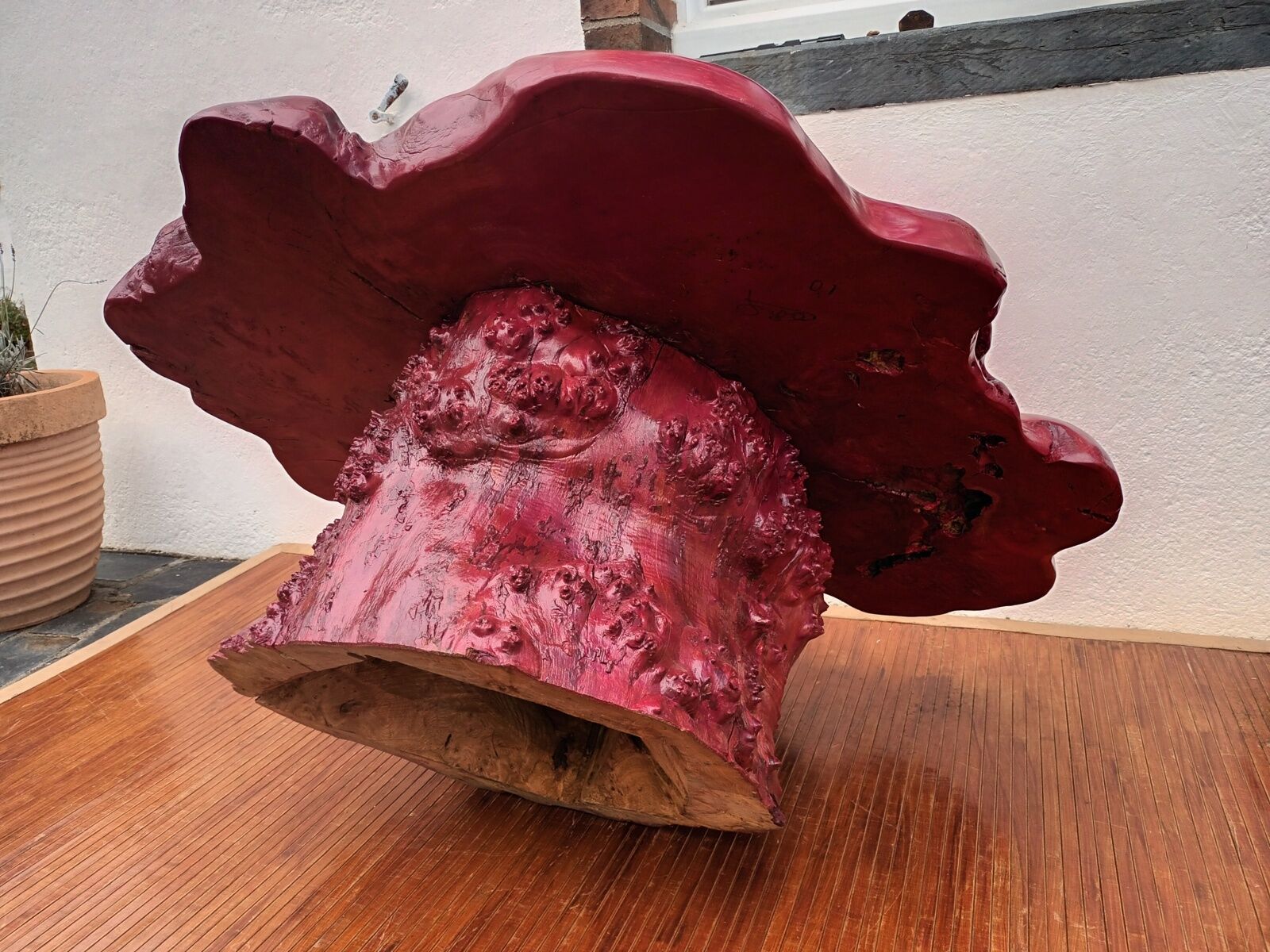 Brutalist coffee table magnifying elm