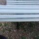 Antique garden bench with cast iron legs