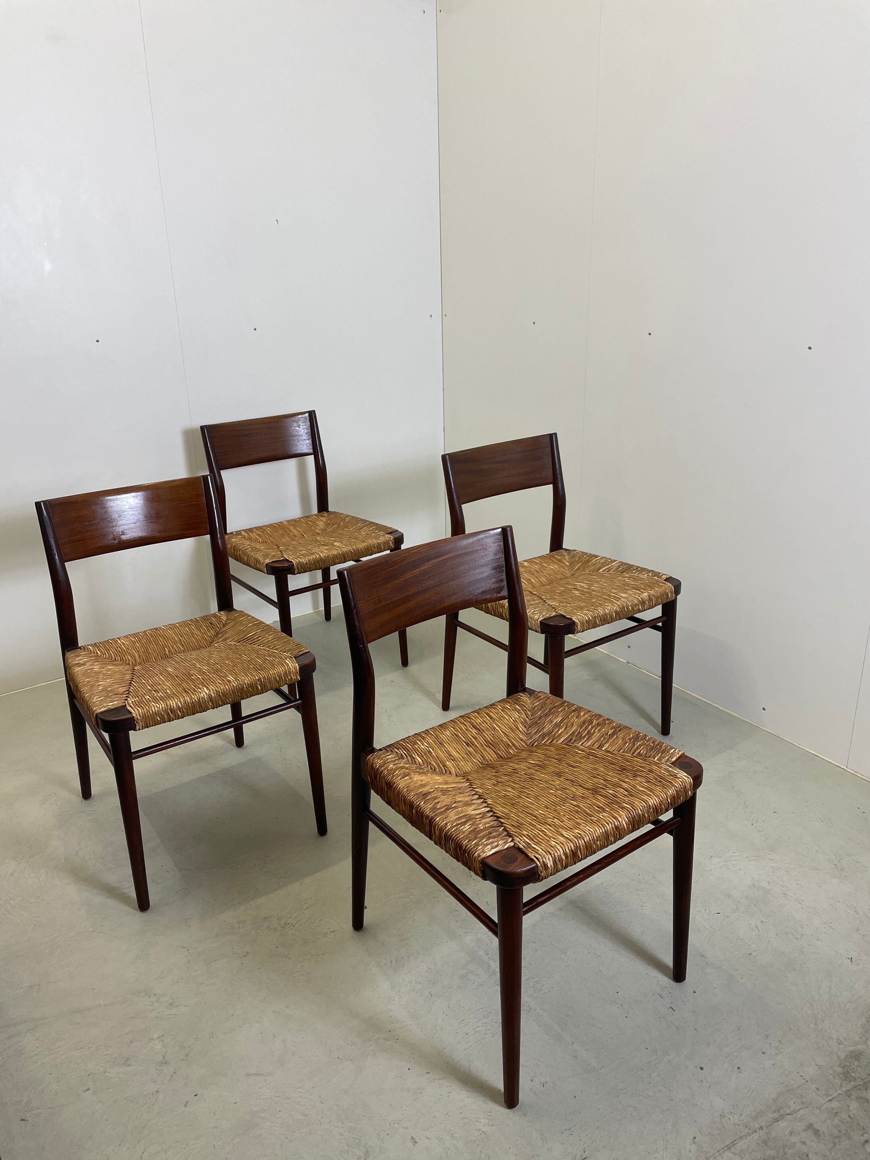 4x MidCentury Papercord Chairs by Hartmut Lohmeyer for Wilkhahn