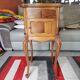 Antique walnut and marble bedside table