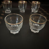 Lot de 5 verres à liqueur filet or