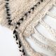 Moroccan Berber carpet blessed ouarain ecru with black abstract diamonds 154x116cm