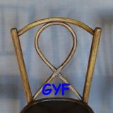 Set of 4 bistro chairs, wooden seats 1925