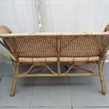 Bench set & rattan chair