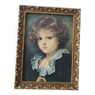 Old painting portrait of a young boy reproduction Jean-Baptiste Greuze