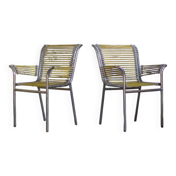 Deux fauteuils Sandows style Rene Herbst Infabrica