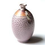 Vase mauve en grès signé, années 70