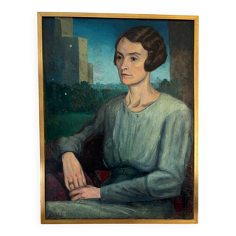 Portrait de femme signé