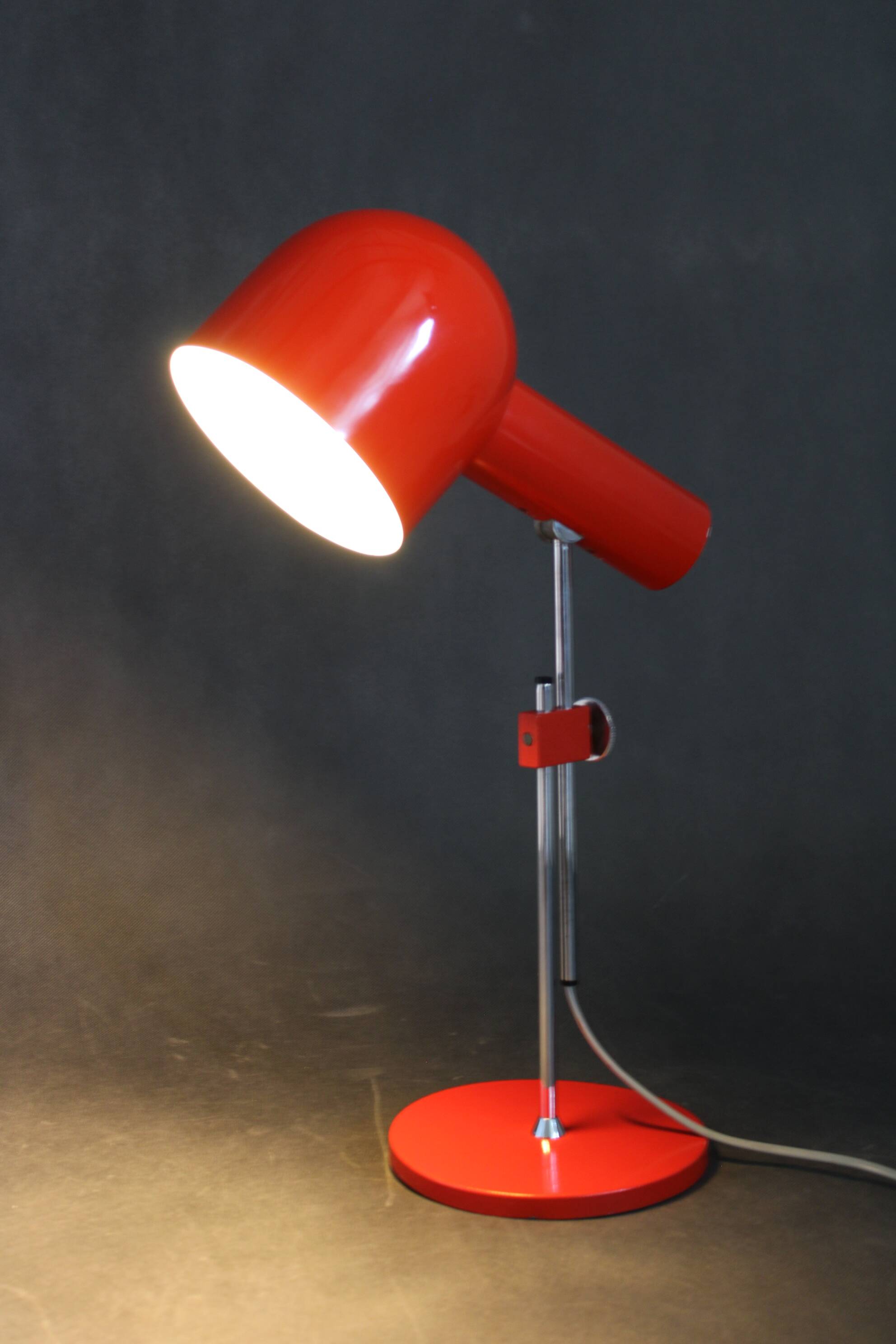 1960s Josef Hurka Red Desk Lamp for Napako , Czechoslovakia