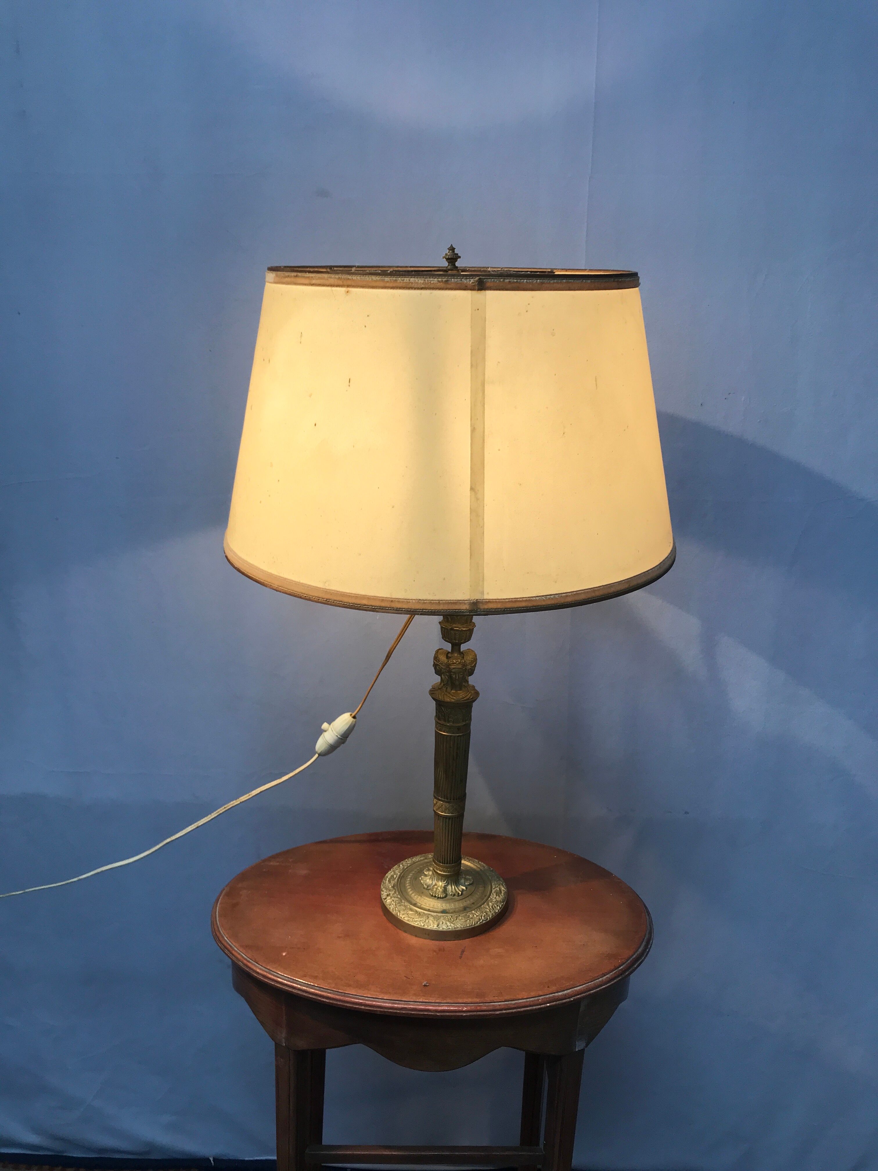 Golden brass table lamp