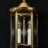 Lantern 2 lights in bronze and brass