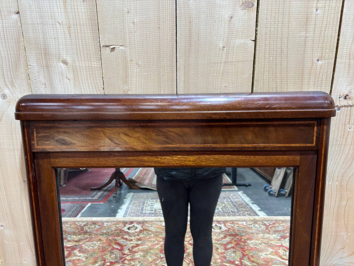 Wooden fireplace mirror