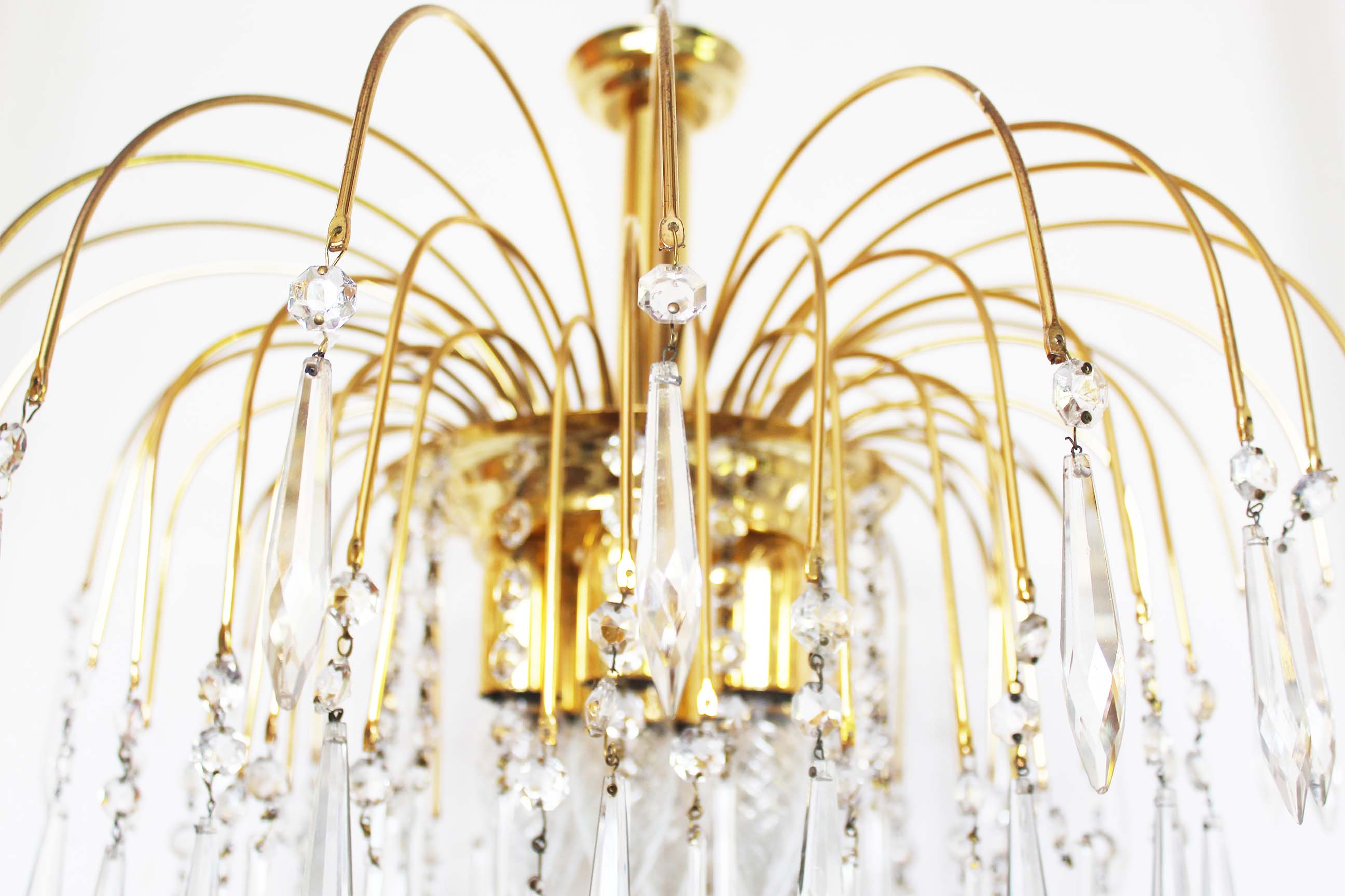 Murano glass teardrop waterfall ceiling lamp