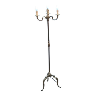 Bronze tripod floor lamp, vintage 1960