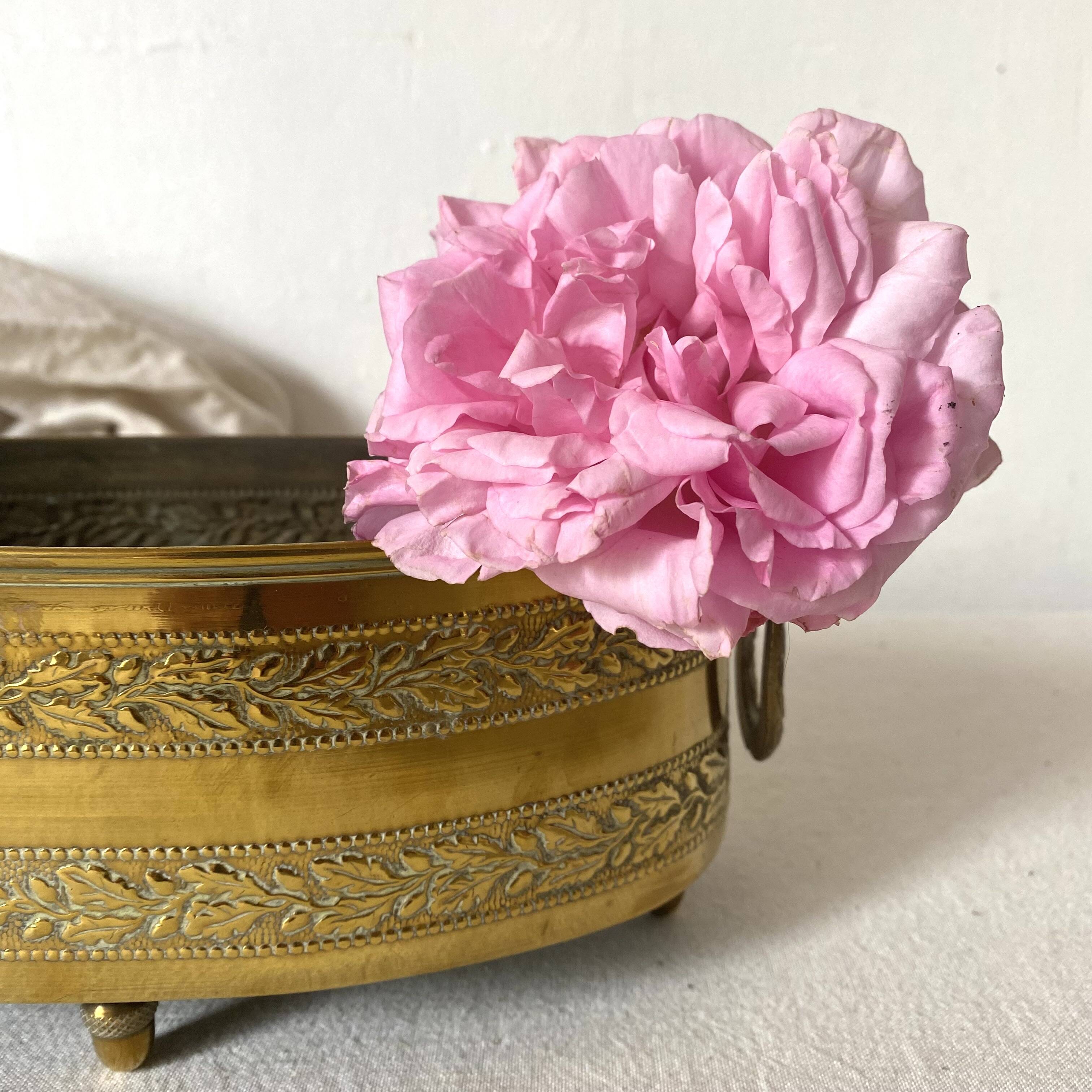 Antique brass planter