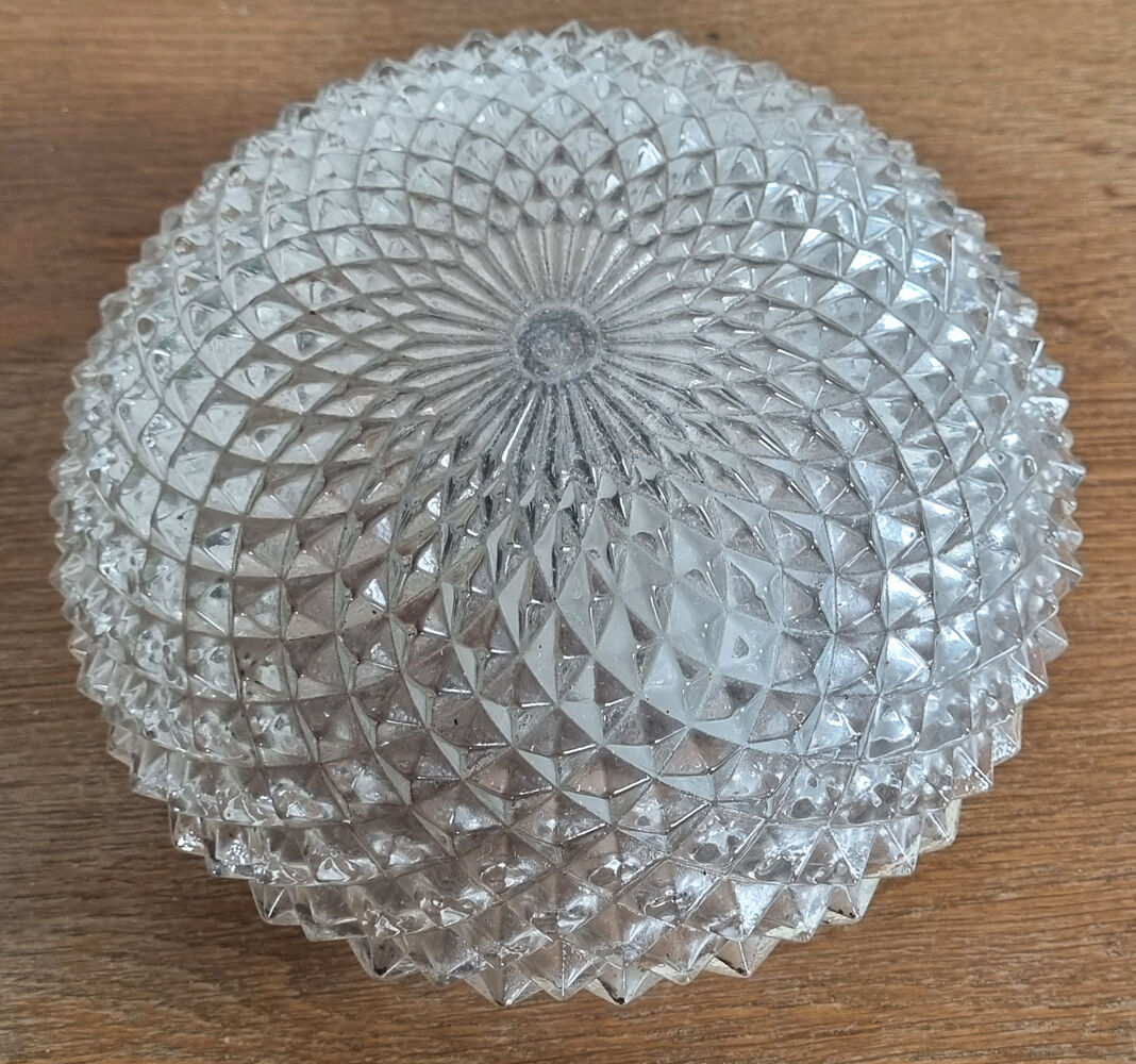 Vintage ceiling lamp "sea urchin", glass, 50s