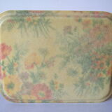Old service tray 1950s/60s floral decoration in fiberglass