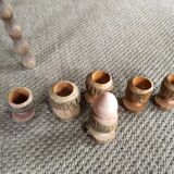 Series of 6 wooden coquetiers