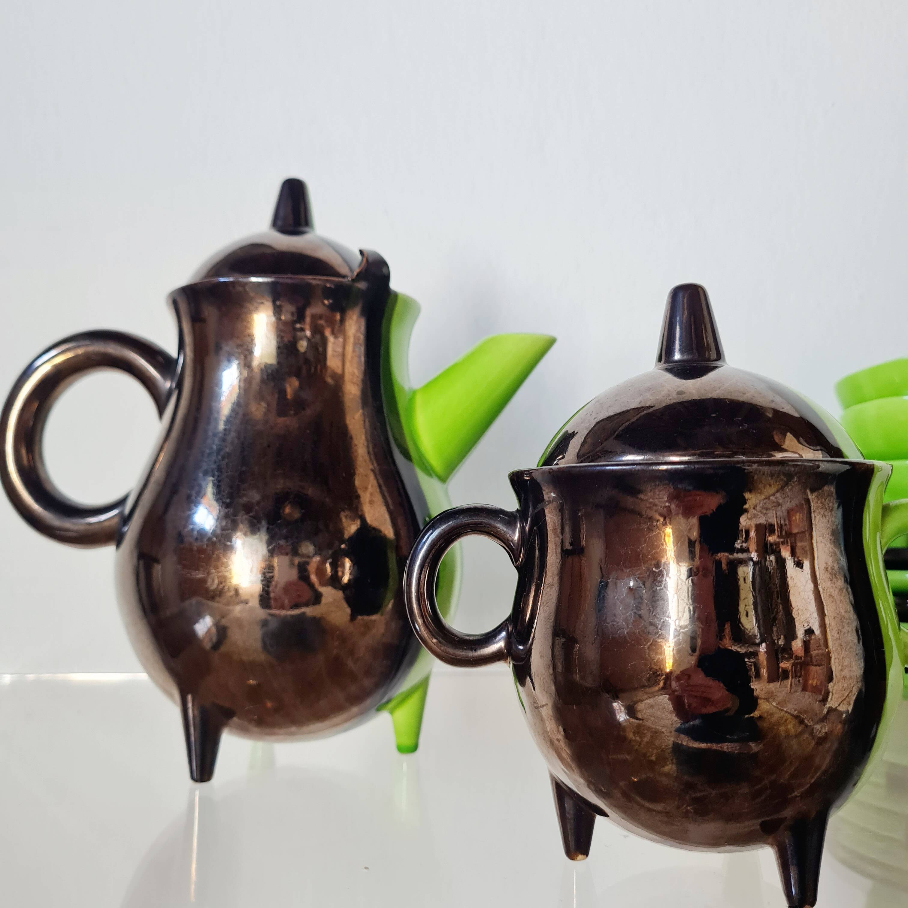 Coffee service Vallauris 1950s green – Lucchesi – vintage design