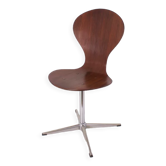 Chaise tournante vintage en palissandre et métal chromé, 1950