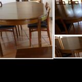 Table with 2 extensions and its chairs