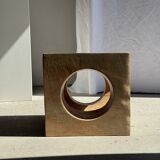 Coffee table, or openwork cubic stool in natural monoxyle mango wood H40.