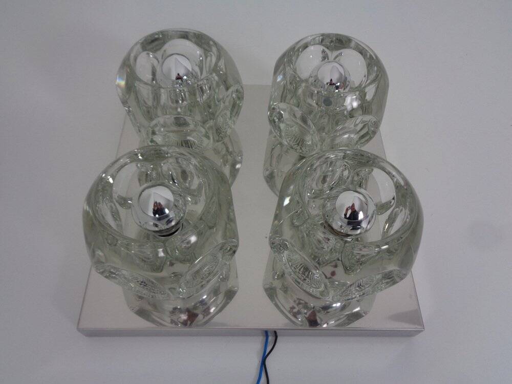 Space Age Glass Cube Lamp from Peill & Putzler, 1960s