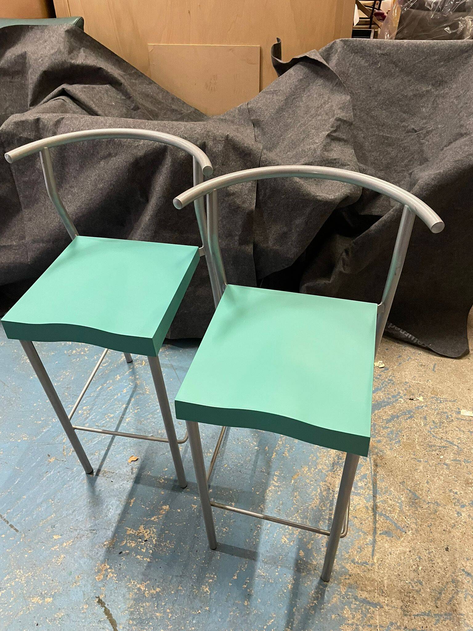 Set of 2 High Globe bar stools H.65cm Starck for Kartell