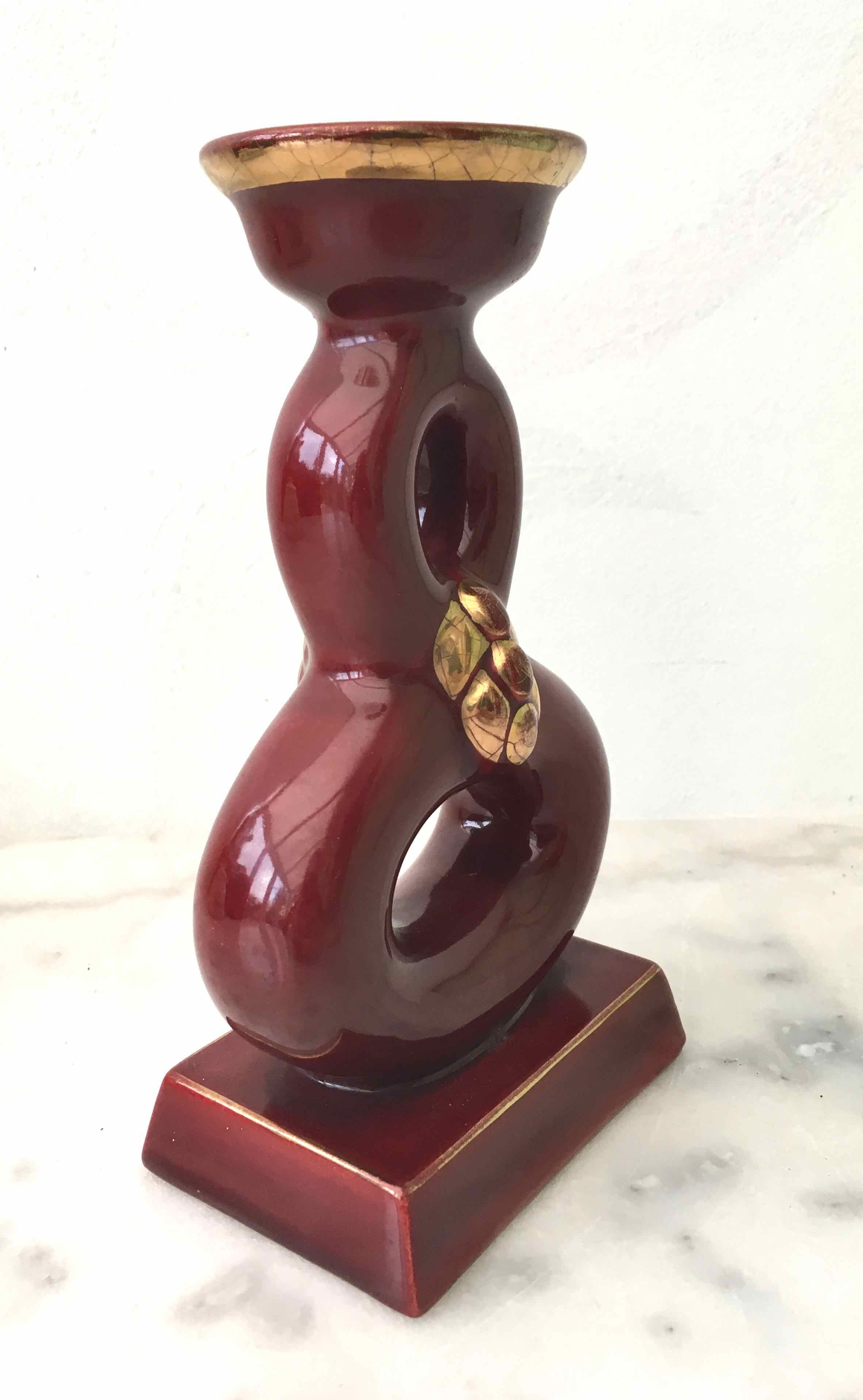 Candlestick ceramic art of bordeaux 1930