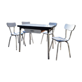 Set of table and four chairs formica
