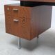 Freestanding modernist writing desk in wengé, 1960s