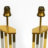 Paire de lampes de table en laiton XXL très rares des années 1970 de Vereinigte Werkstätten