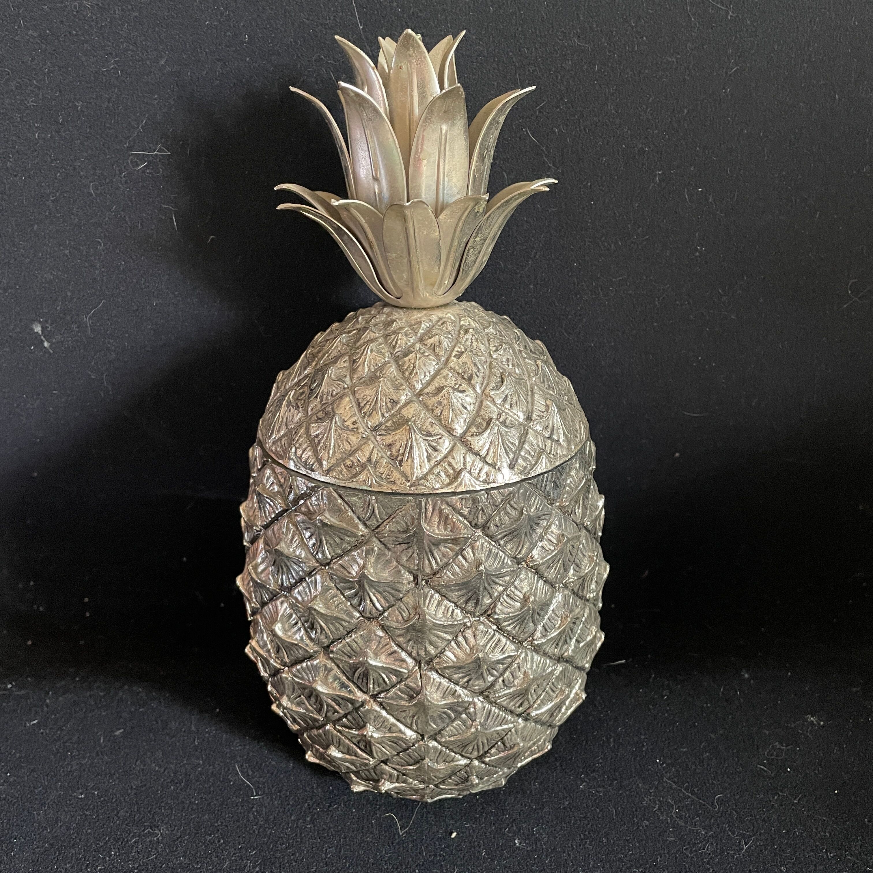 Pineapple Mauro Manetti ce cube tray in silver metal design 1960 M/M vintage
