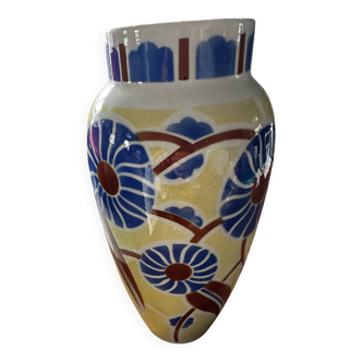 Keller & Guerin Luneville earthenware art deco vase