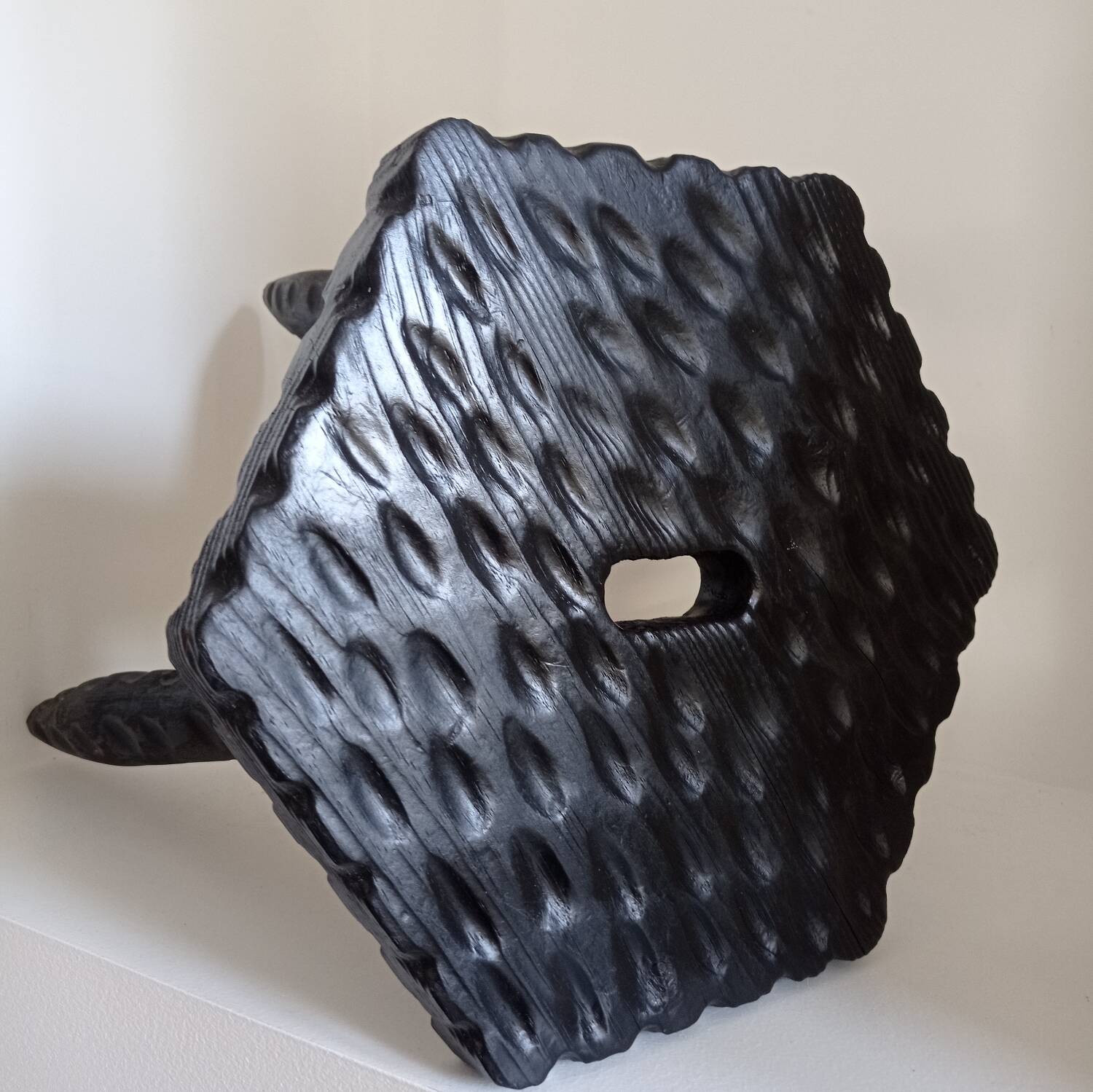 Wabi-sabi wooden stool